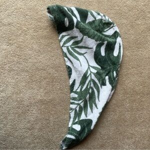 Palm leaf print terry cloth hair towel wrap